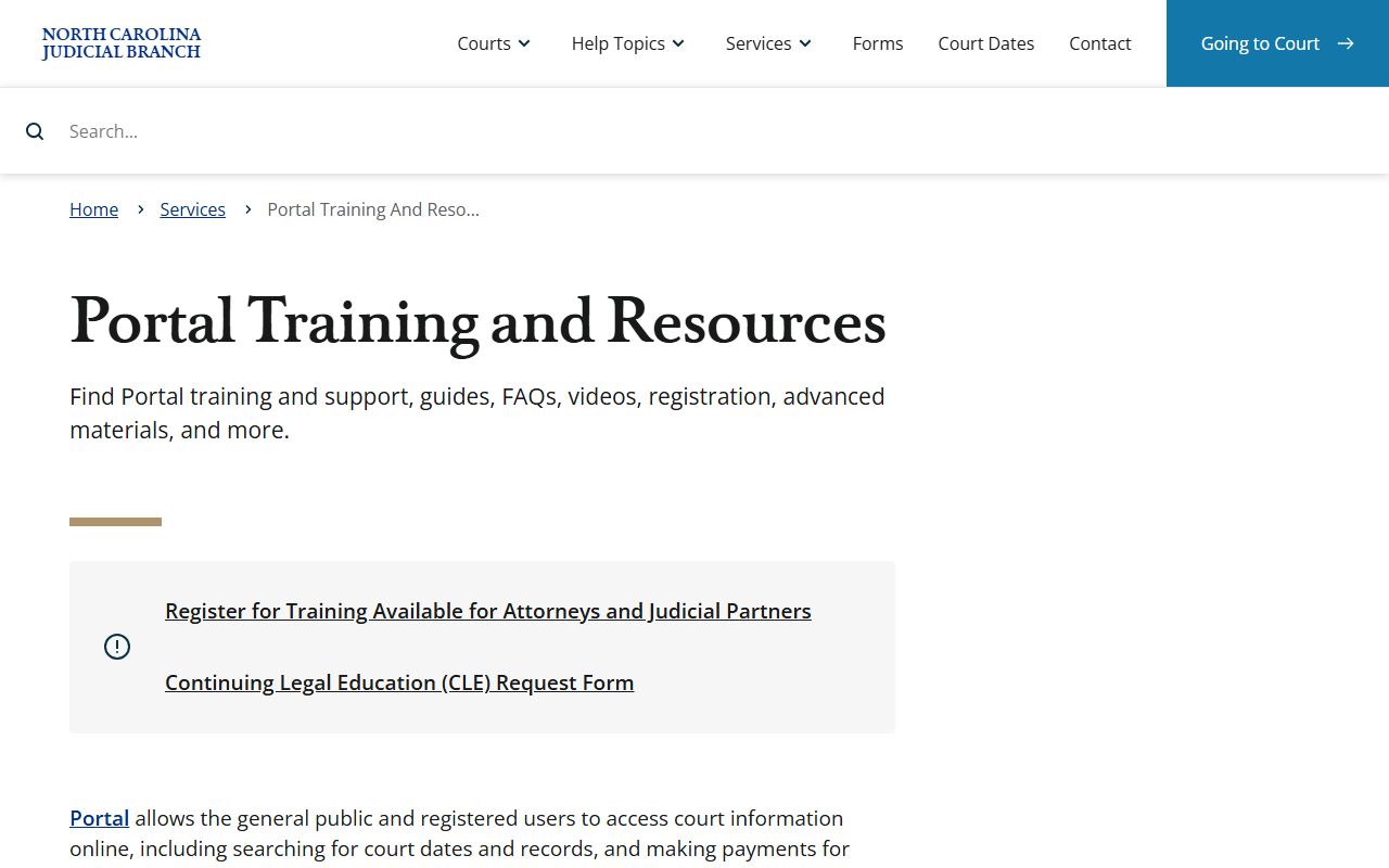 Yadkin County court records eCourts Portal training
