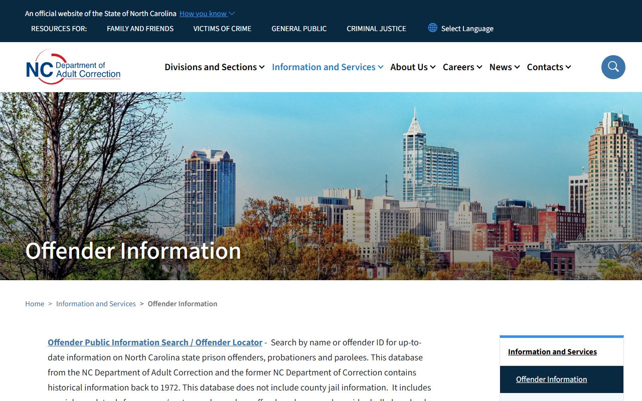 Yadkin County criminal court records NC DAC offender search