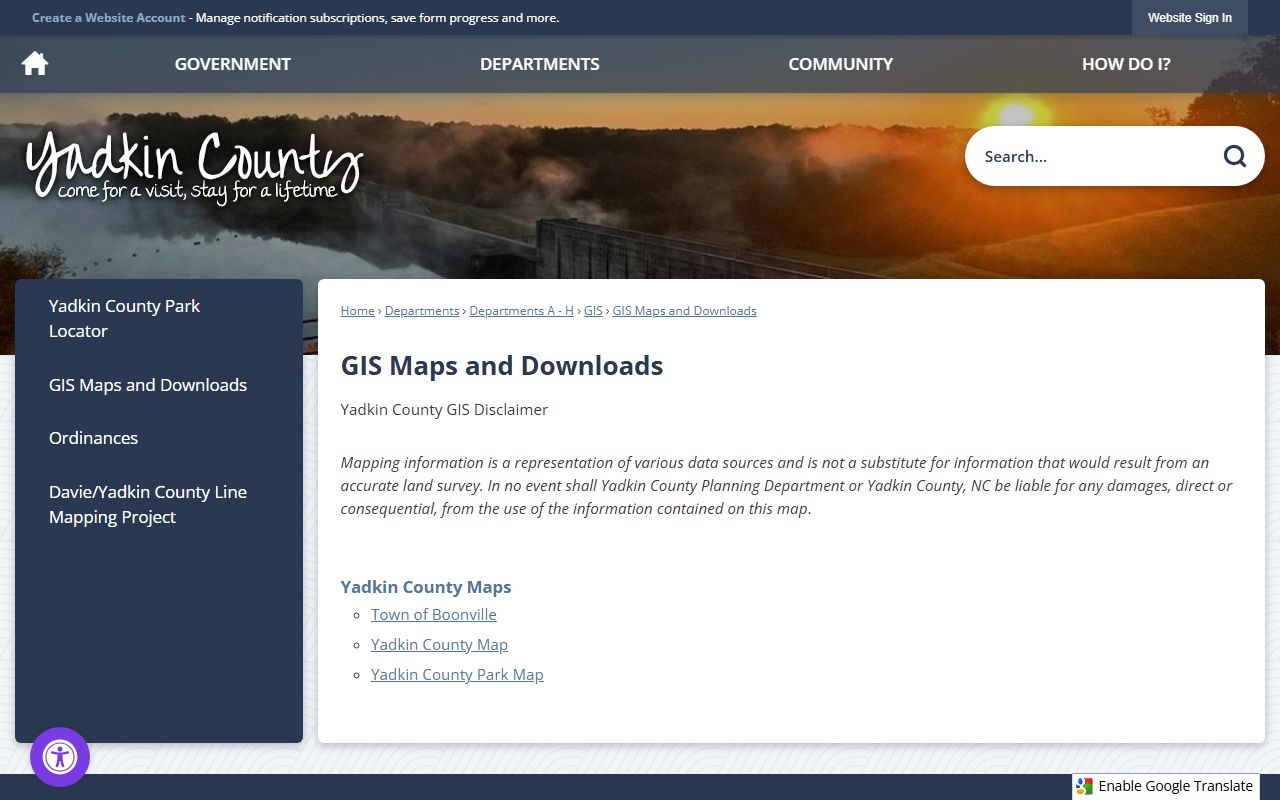 Yadkin County trial court records GIS maps context
