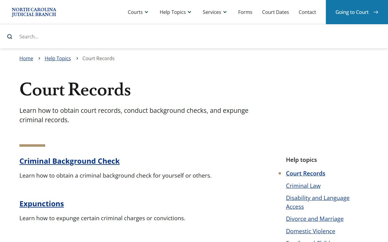 Yadkin County court records public access help topic