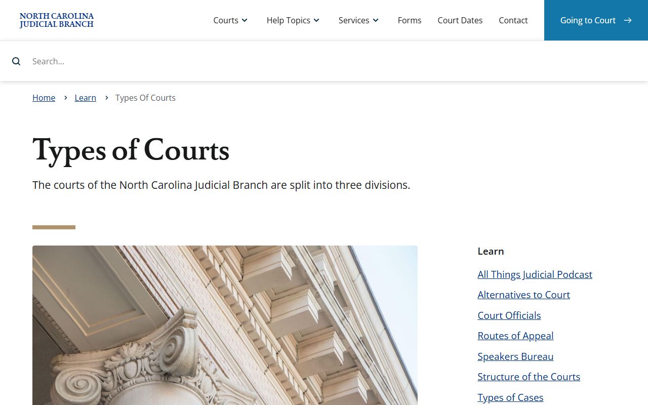Yadkin County court records North Carolina court types