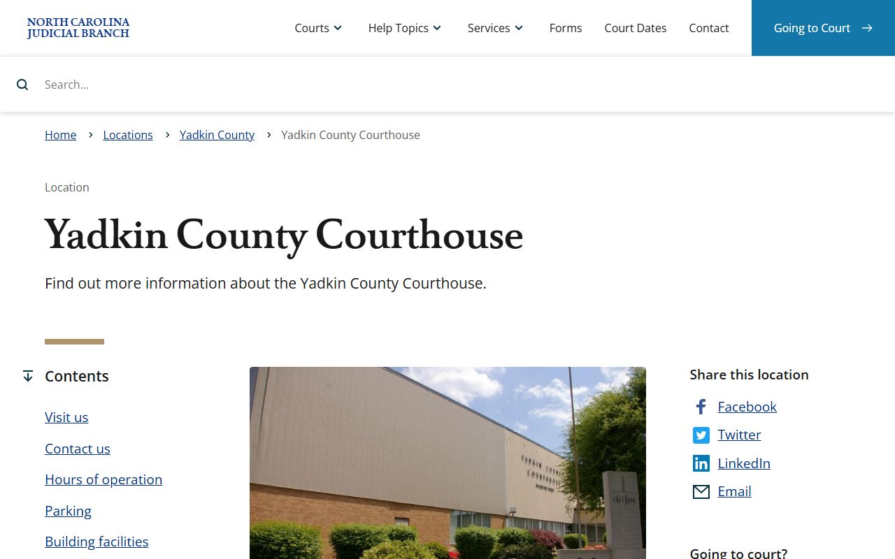 Yadkin County court records courthouse access information