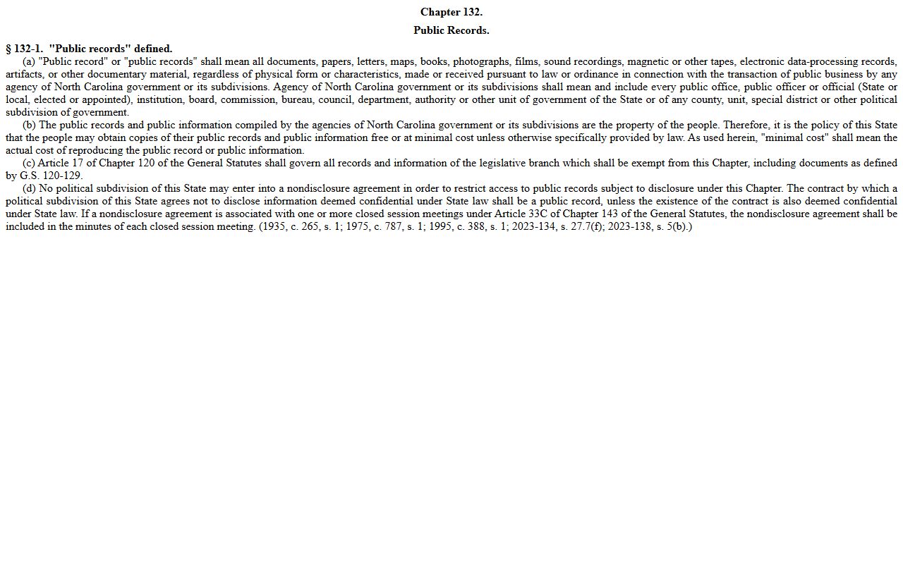 Yadkin County warrant records public records statute